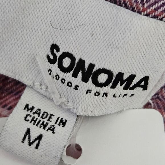 Cotton Blend Plaid Flannel Button Down Top Shirt Medium - Picture 3 of 5